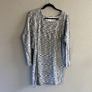 Brochu Walker Sweater Dress White Black Marled Linen Blend medium